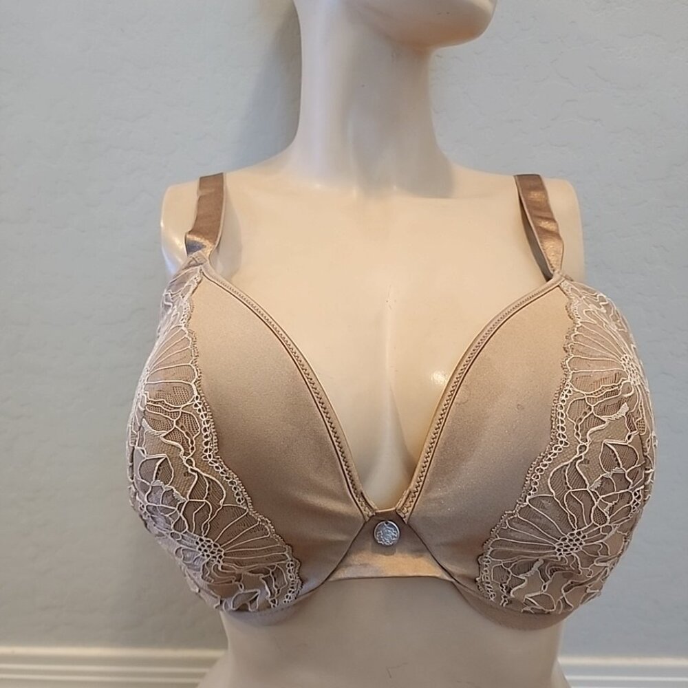 Just My Size Bra 42DD Brown Underwire Lined